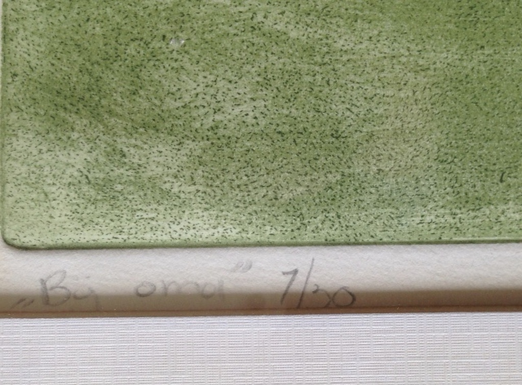 Grafiek Laetitia de Haas " BIJ OMA " 66 X 40 cm handgesigneerd - genummerd 7/30 kopen? Bied vanaf 35!