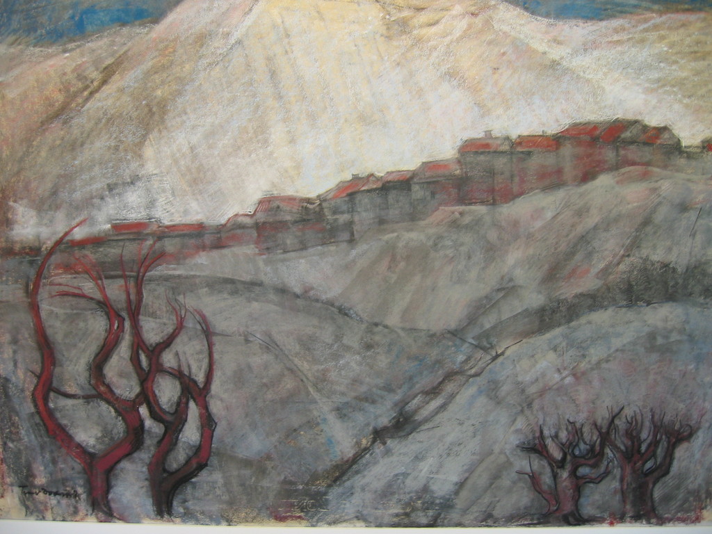 Tini van Doornik: Pastelkrijt op papier, Stadsrand verkocht voor € 60!