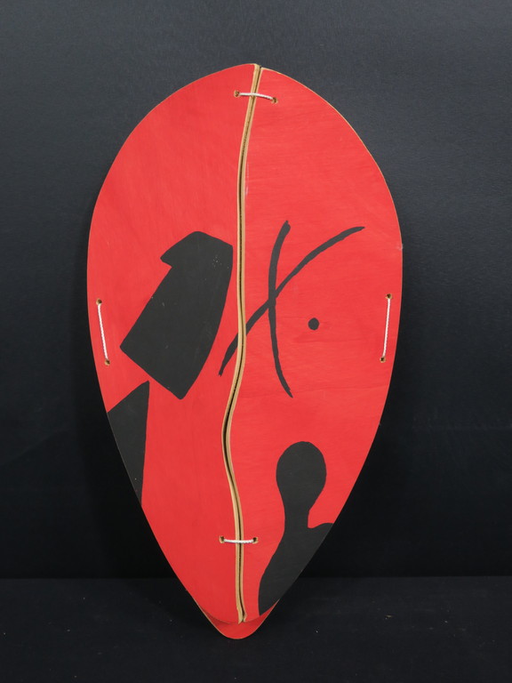 Johan Claassen: Zeefdruk op multiplex constructie, P.M. en de molen te Uden bij  kopen? Bied vanaf 100!