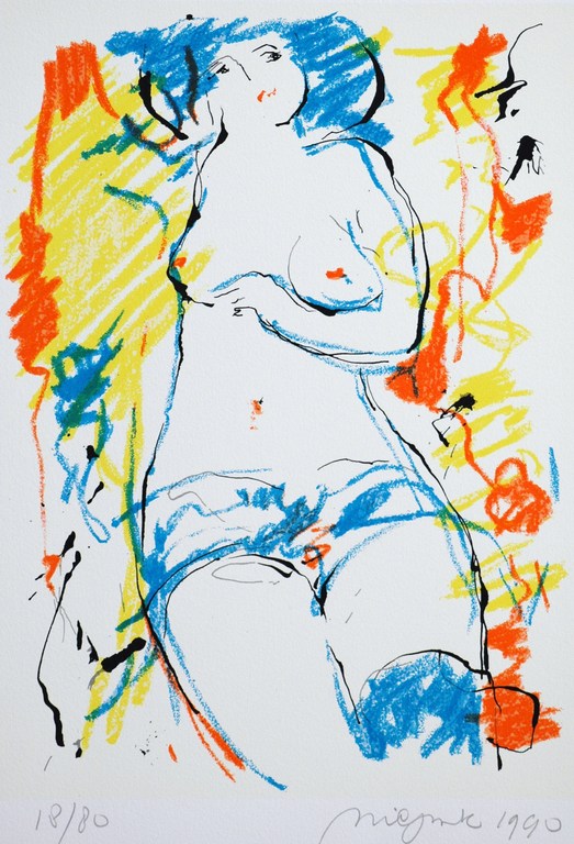 Nic Jonk - Nelly - Gesigneerde zeefdruk - E/A - 1990 verkocht voor € 75!