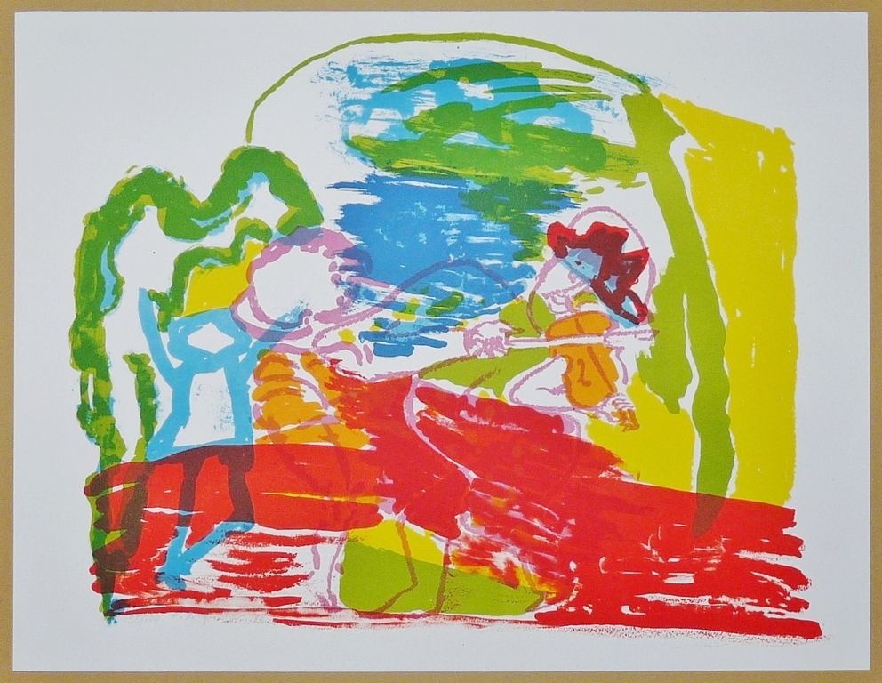 Pieter Defesche, kleurenlitho, zonder titel, 1998, oplage 100stuks verkocht voor € 60!