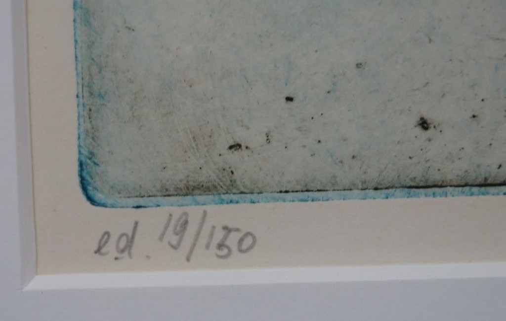 Sjef Henderickx: Ets, Twee mannen en een mandril -Ingelijst kopen? Bied vanaf 35!