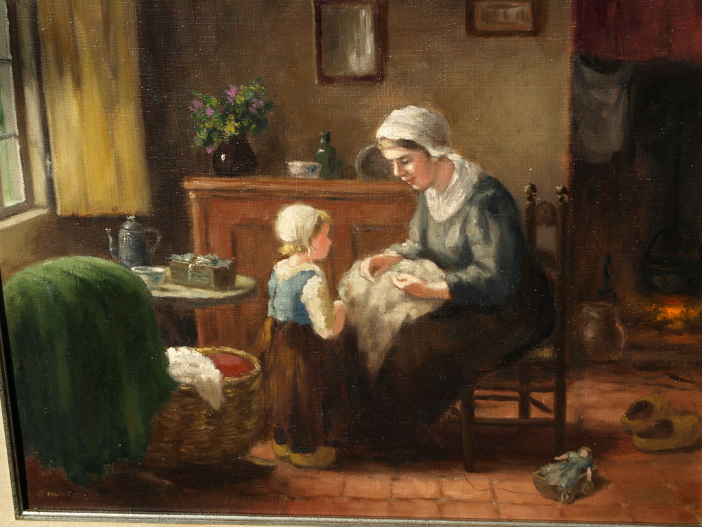 Annemarie van Wolde-Mulder (1921)- Olieverf op doek â�� Interieur â�� Ingelijst verkocht voor € 150!