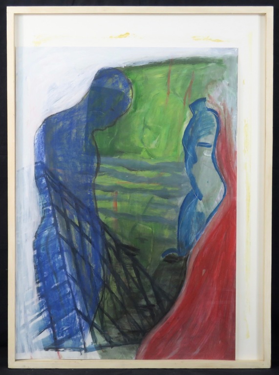 Peter van den Akker: Gouache en krijt, Those memories ... - Ingelijst (Groot) verkocht voor € 35!