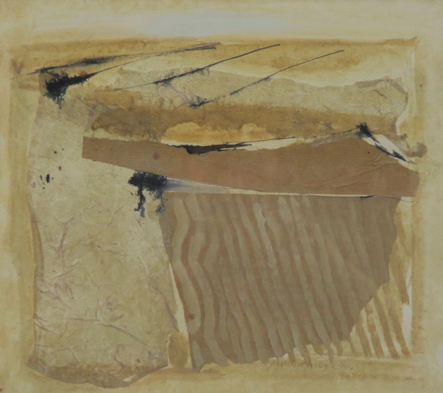 Joep Goeting: Gouache en collage, Spaans landschap - Ingelijst kopen? Bied vanaf 50!