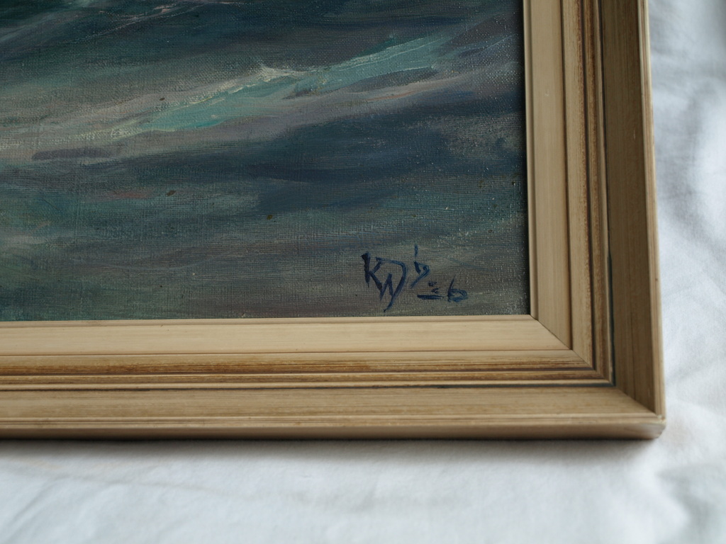 Onduidelijke signatuur : Olieverf op doek – Oceaan race – Ingelijst –1936        kopen? Bied vanaf 200!
