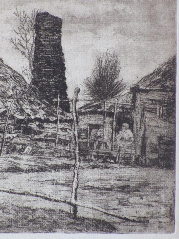 J.W.Nortier, Boerenerf met figuren, Ets kopen? Bied vanaf 1!