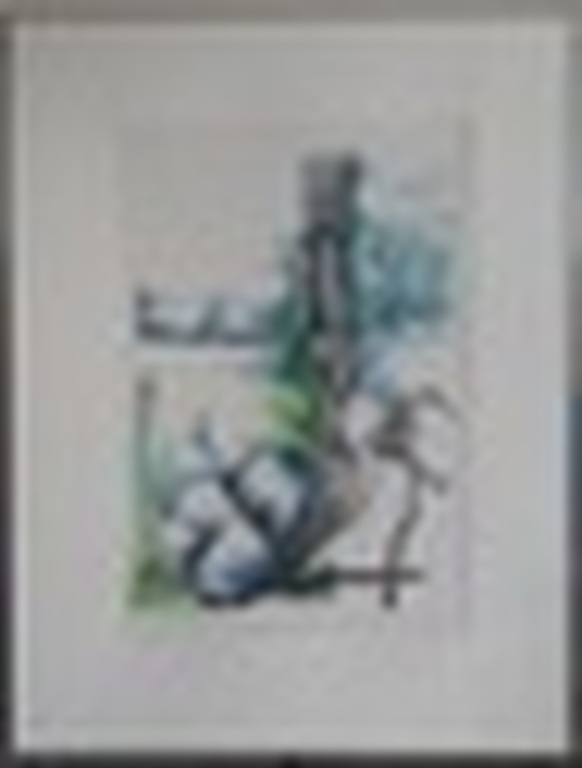 gemengde techniek op papier, ingelijst met luxe passe-partout gesigneerd kopen? Bied vanaf 1!