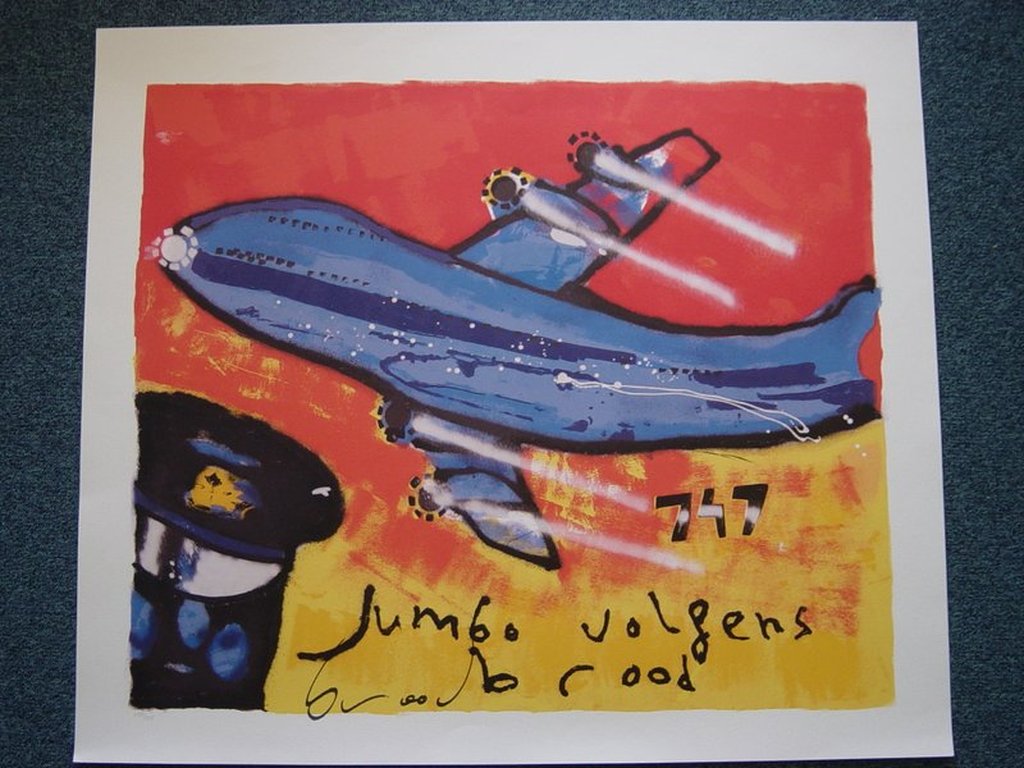 Herman Brood - zeefdruk - Jumbo volgens Brood verkocht voor € 475!