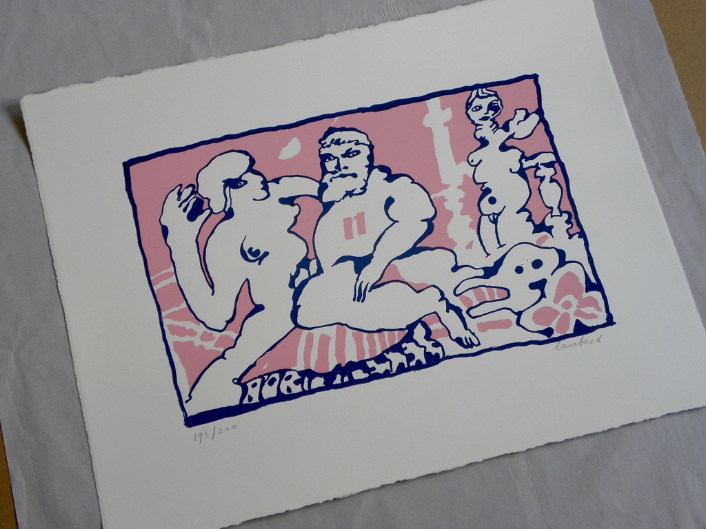 Lucebert - 'Die Olympiker' - Zeefdruk in kleur - Gesigneerd  en genummerd - 1971 kopen? Bied vanaf 250!