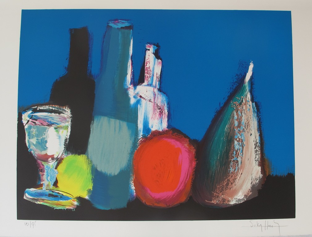 VICTOR HASCH, lithografie, ‘Absynthe’, handgesigneerd  verkocht voor € 35!