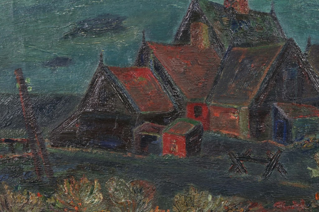 Dirk Breed: Olieverf op doek, Gezicht op Kolhorn - Ingelijst kopen? Bied vanaf 850!