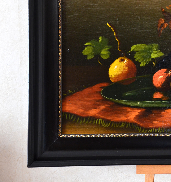 Tilly Moes(1899 - 1979) - Stilleven - Fruit en Bloemen - Olieverf op paneel.     kopen? Bied vanaf 125!