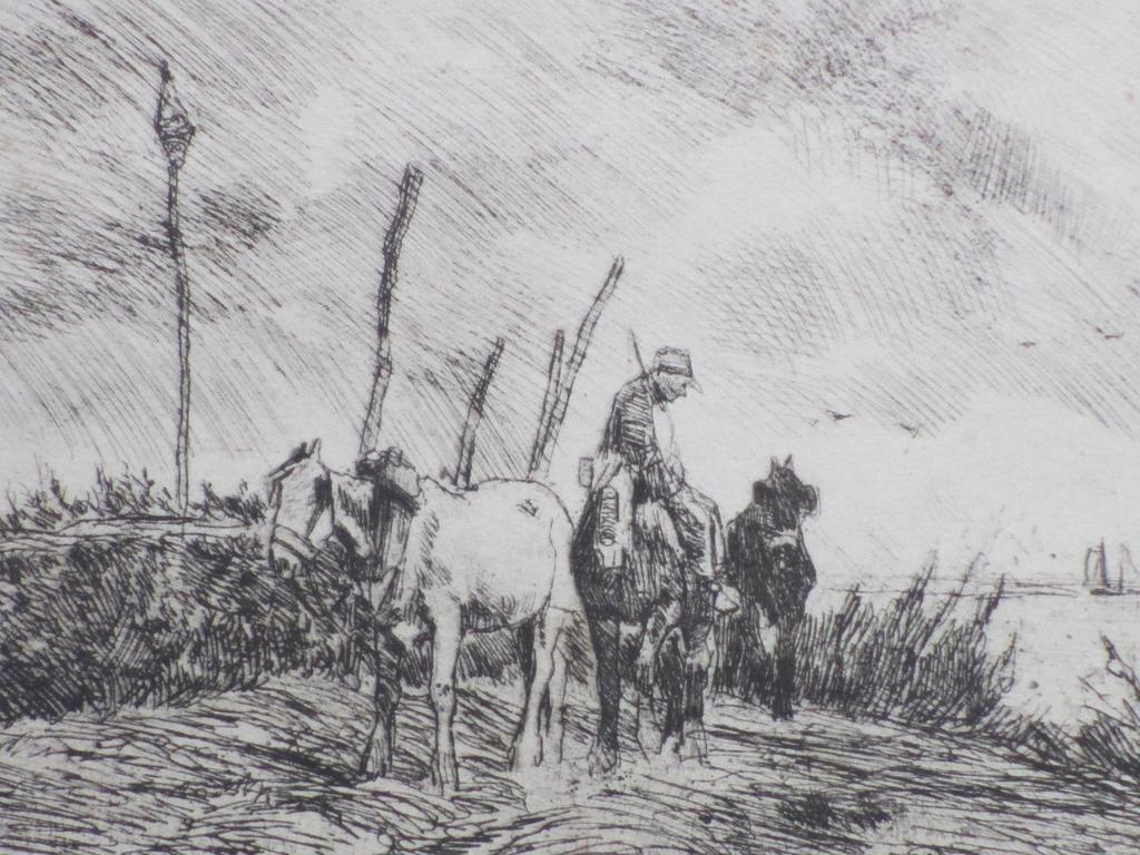 Anton Mauve, Schuitenjager met paarden, Ets kopen? Bied vanaf 45!