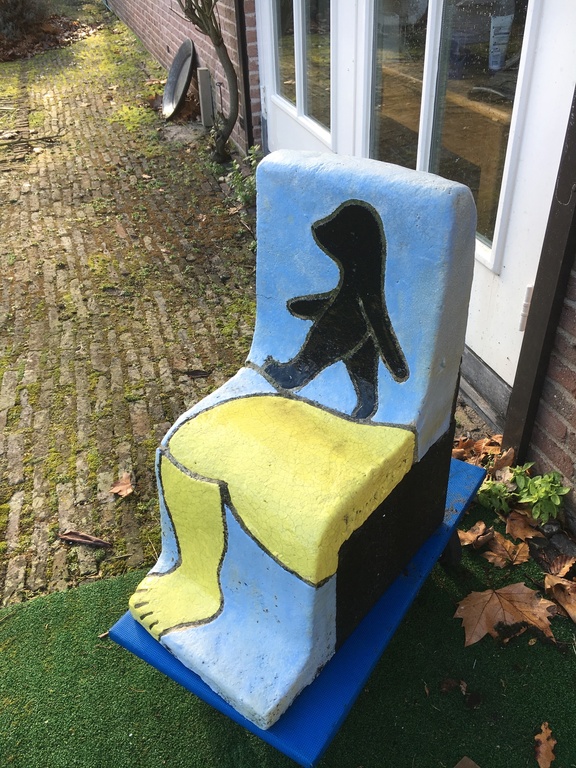 Stoel in blauw geel zwart Jan Snoeck  kopen? Bied vanaf 700!