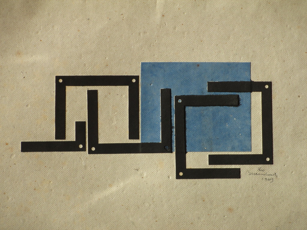 Theo Beerendonk, Kubistische Compositie, Kleurendiepdruk verkocht voor € 75!