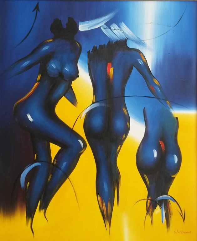 Williams, olieverf op doek, gesigneerd verkocht voor € 40!