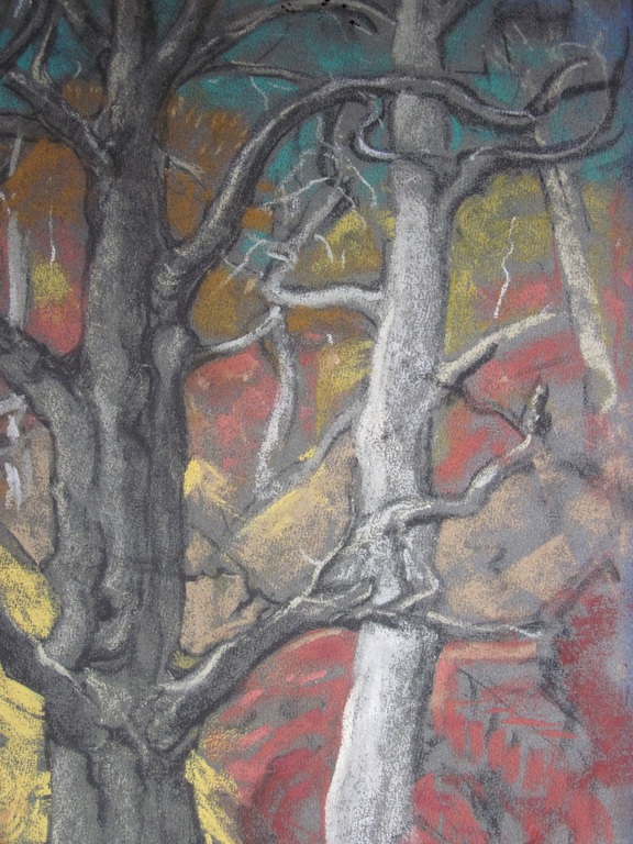 Handgesigneerde Krijttekening - Bomen in de Herfst - A(Arie) Leeflang  1906-1956 kopen? Bied vanaf 30!