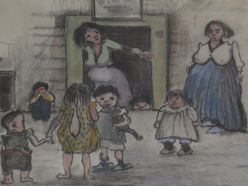 Louis van der Pol 1896-1982 aquarel "op het schoolplein" ca. 1930  kopen? Bied vanaf 1!