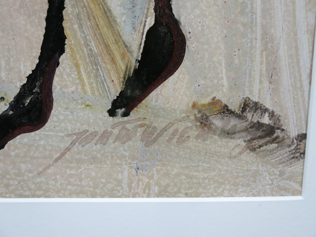 Jan te Wierik: Acryl/Olieverf op papier, Figuren - Ingelijst (groot) kopen? Bied vanaf 1000!