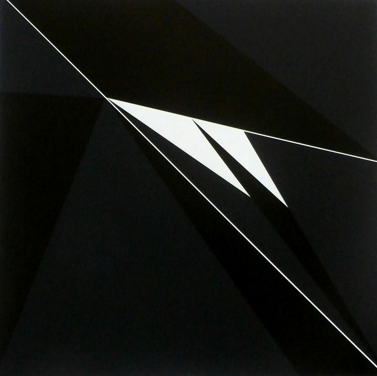 Marcel Verdren - Zeefdruk: geometrische compositie: Espace noir no.1 verkocht voor € 150!