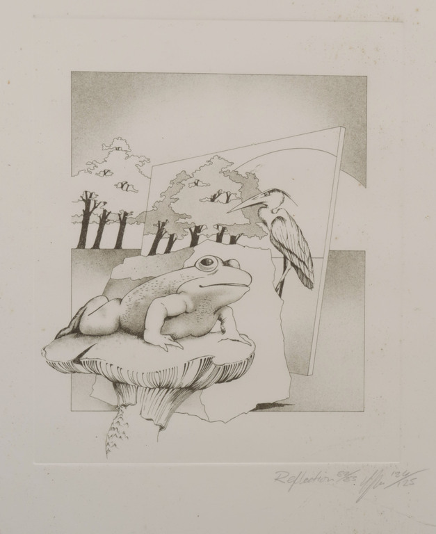 Onbekend gesigneerd: Litho, Reflection - Ingelijst kopen? Bied vanaf 1!