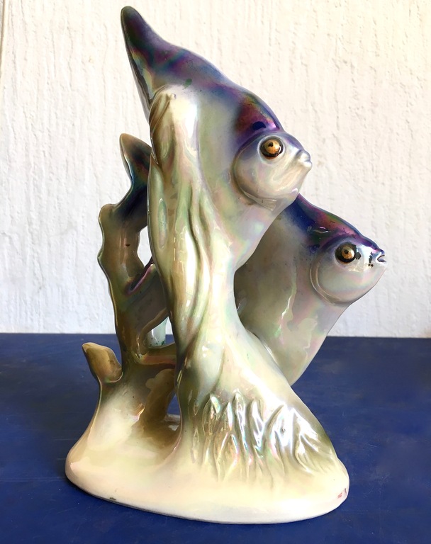 Groot Polychroom vissen vormstuk - JEMA keramisch Atelier Maastricht -1950's kopen? Bied vanaf 9!