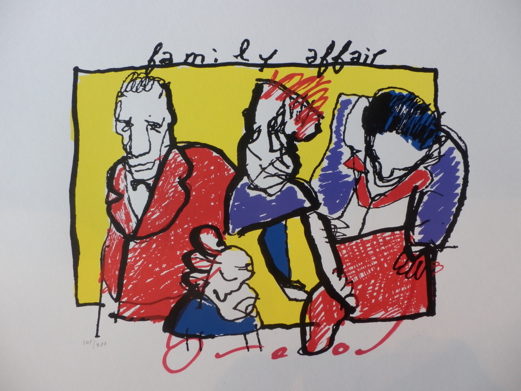 HERMAN BROOD GROTE HANDGESIGNEERDE EN GELIMITEERDE ZEEFDRUK FAMILY AFFAIR kopen? Bied vanaf 175!