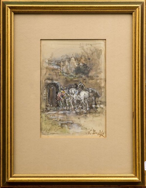 Paarden bij een poortje, kopen? Bied vanaf 260!