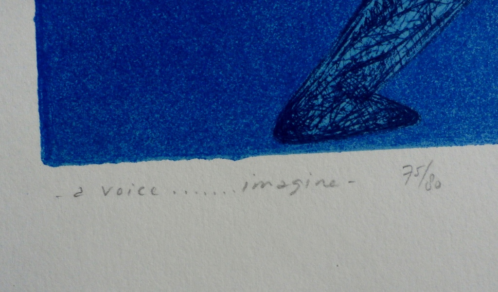 Kees Spermon - kleurenlitho: a voice... imagine- 1988 kopen? Bied vanaf 35!