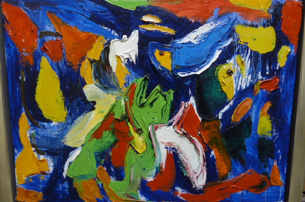 Finn Pedersen Olie op doek Compositie verkocht voor € 695!