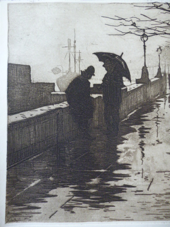 Willem Witsen - ets - Regen, Thames embankment, Londen kaufen? Bieten Sie von 1775!