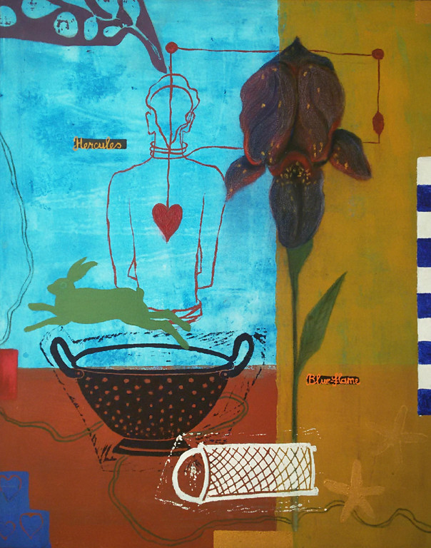 Elma van Haren - Hercules, gemengde techniek op doek (ingelijst, groot) kopen? Bied vanaf 100!