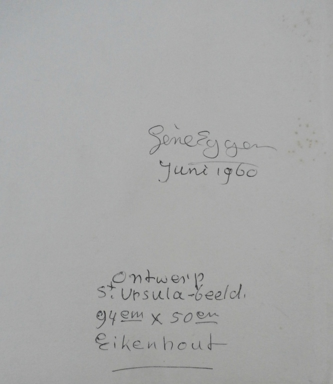 Gene Eggen - aquarel: ontwerp voor St. Ursula beeld - 1960 kopen? Bied vanaf 50!