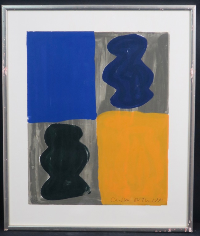 Cees Dolk: Zeefdruk, Serie: Vaas -Ingelijst verkocht voor € 35!