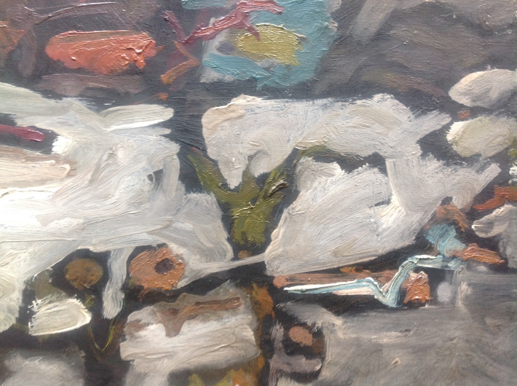 Jaap Stellaart, olie op doek, titel: Know what I mean?, abstracte compositie.  kopen? Bied vanaf 250!