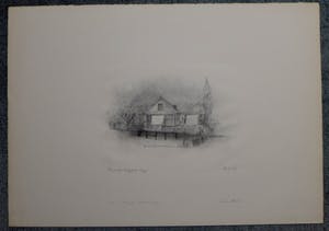 Cisca Simons - Cisca Simons, litho Voormalig Brugpost Weesp. beeldformaat 16 x 27 cm. kopen? Bied vanaf 25!