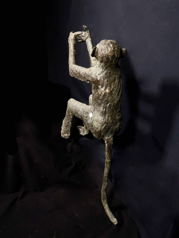 Adri de Waard: Brons beeld, De aap kopen? Bied vanaf 400!