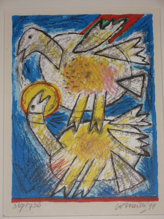 Corneille: 'Les oiseaux amoureux' - gesigneerde zeefdruk - 1994 kopen? Bied vanaf 149!