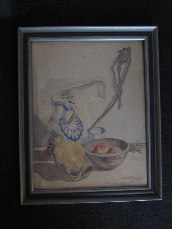 Johannes Waltman (1916-1984) aquarel "stilleven met perzik" ca. 1940 kopen? Bied vanaf 1!