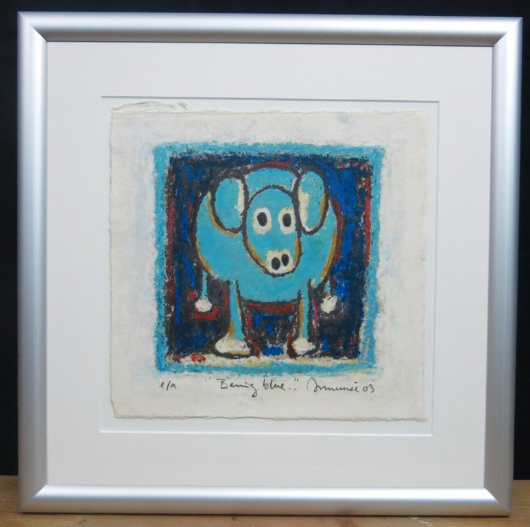Hans Innemee: Litho, Being blue - Ingelijst kopen? Bied vanaf 80!