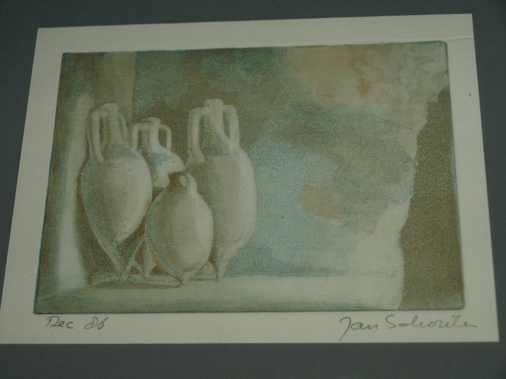 JAN SCHOUTEN - Kleurenets - Gesigneerd – Ingelijst – 1986 kopen? Bied vanaf 1!