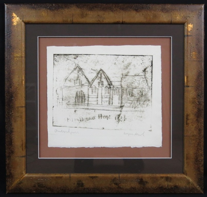 Anton Heyboer: Ets, Huis - Ingelijst kopen? Bied vanaf 150!