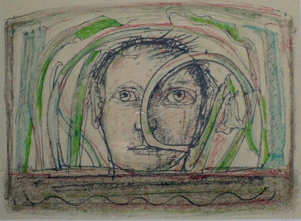 Co Westerik, ingelijste zeefdruk: Man tussen grassen, handgesigneerd, 1995 verkocht voor € 300!