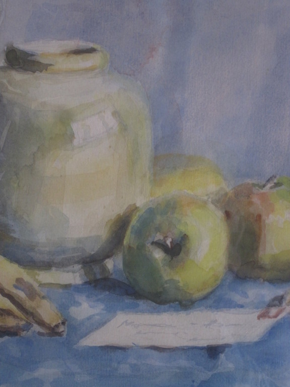 Hermina de Hoog Sauerbier aquarel - stileven met ansichtkaart - ca. 1930 kopen? Bied vanaf 1!