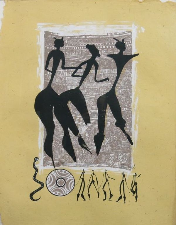 CARLA RAADSVELD  Gr Zeefdruk  AFRIKAANSE DANS   Handgesigneerd kopen? Bied vanaf 45!