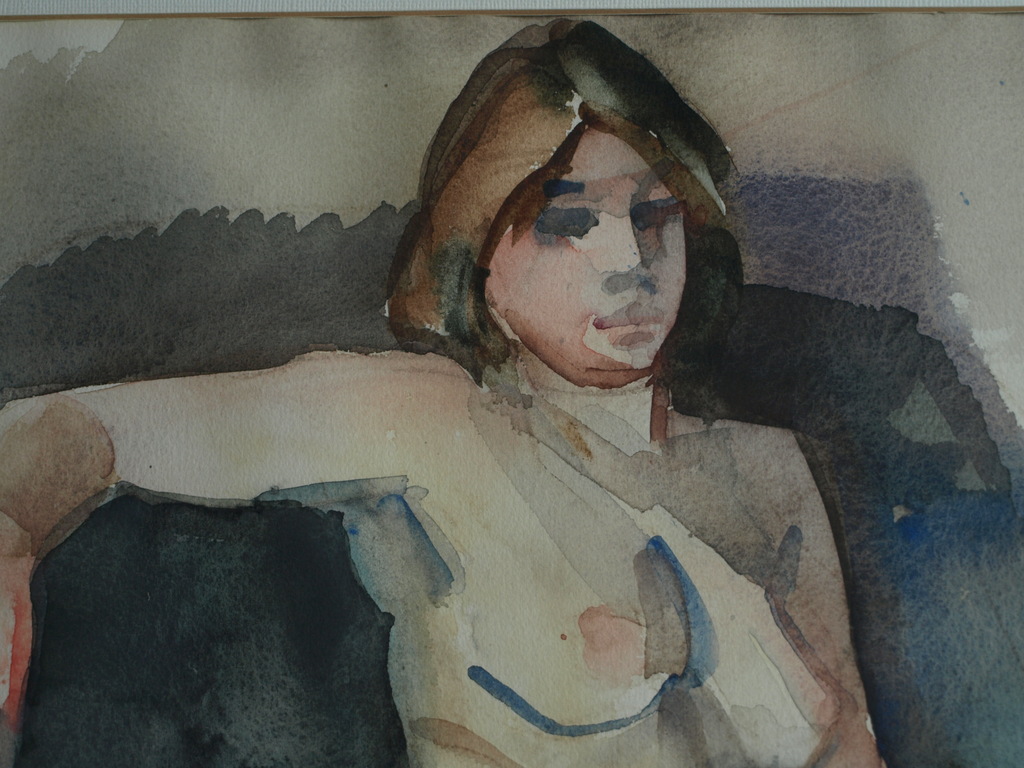 Jan Engelman : Aquarel – Naakte vrouw – gesigneerd & ingelijst – 1980 kopen? Bied vanaf 150!