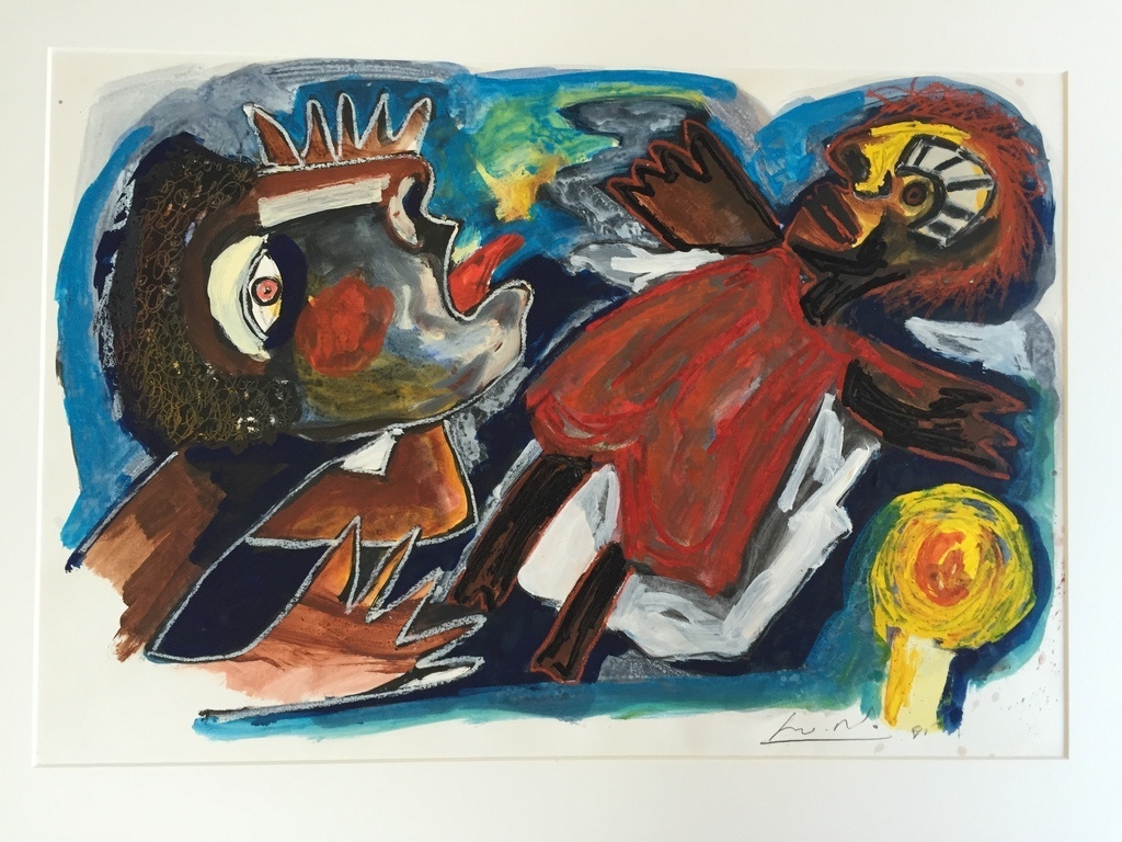 John Lie A Fo   1 origineel schilderij op papier. kopen? Bied vanaf 99!