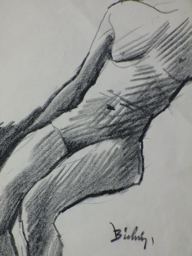 Herman Bieling, Zittend naakt, tekening kopen? Bied vanaf 1!