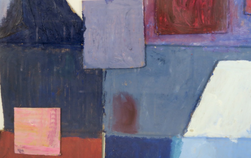 Meertje Kaal: Olieverf en collage op karton, Zonder titel - Ingelijst (Groot) kopen? Bied vanaf 20!